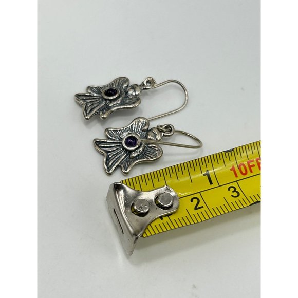 Didae Angels Israeli Jewelry Sterling Silver Dangles Earrings w Amethyst Stones - Picture 6 of 6